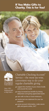 Charitable Checking Account brochure